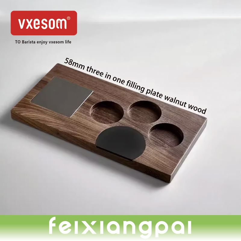 VXESOM Coffee machine handle frame, solid wood powder press, filling and pressing base, 58mm universal powder hammer base