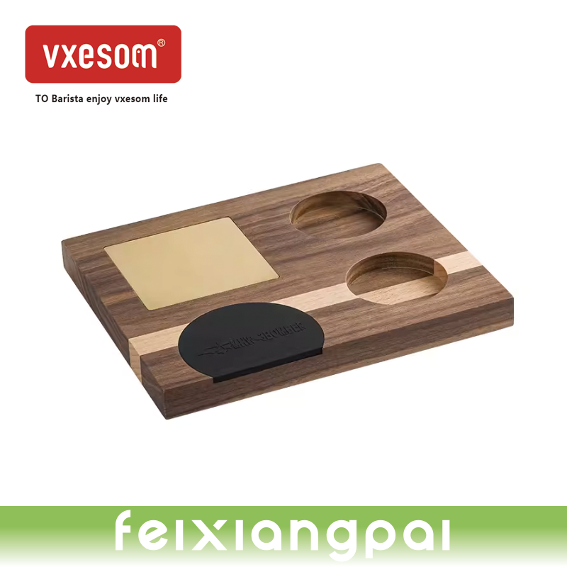 VXESOM Coffee machine handle frame, solid wood powder press, filling and pressing base, 58mm universal powder hammer base