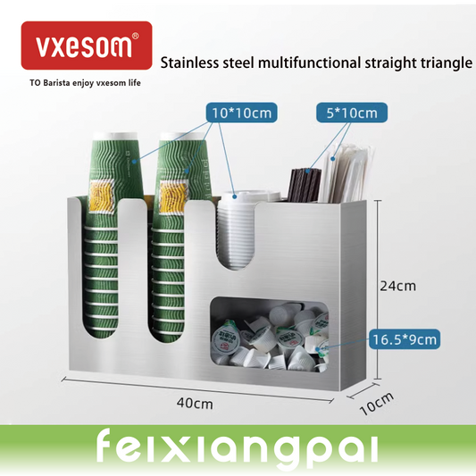 VXESOM log/Acrylic/stainless steel Storage Rack Coffee Tea Shop Cup Holder many grid Storage Appliances Cup Frame Cup Taker