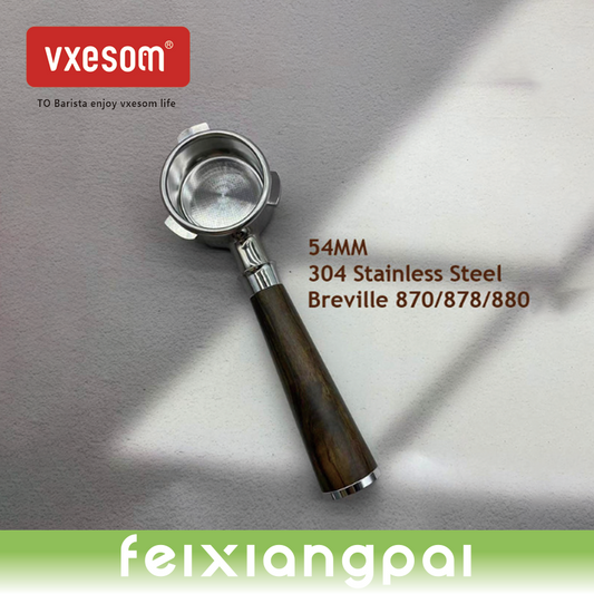 VXESOM 304 Stainless Steel 54mm Coffee Bottomless Portafilter For Sage/Breville 870/880 Espresso Basket Replacement