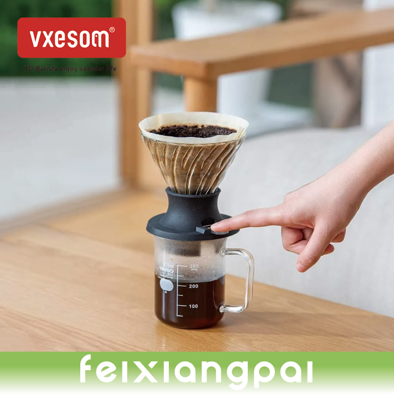 VXESOM Coffee Clever Dripper Set Filters Pour Over Coffee Maker V60 Conical Immersion Reusable Glass Coffee Drip Filter Cup