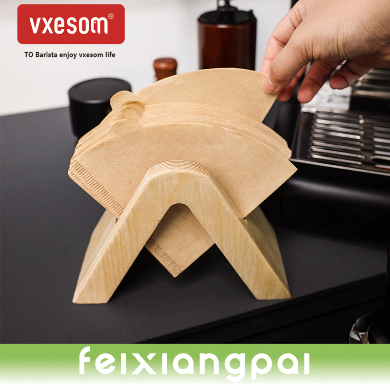 VXESOM Coffee Paper Storage Box Rack Wooden Desktop Stand V60 hand brewed conical coffee filter paper holder