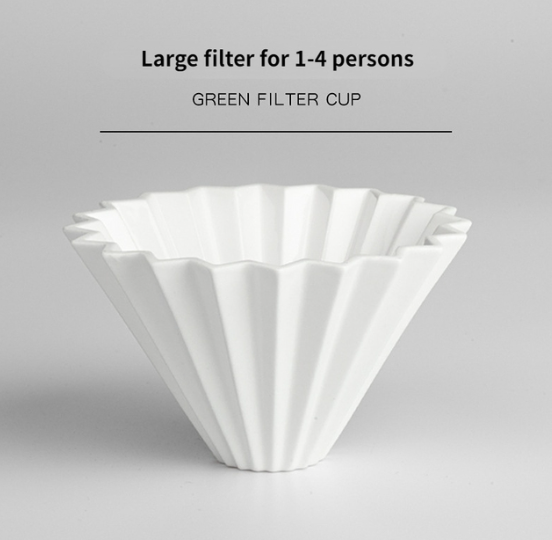 VXESOM Ceramic Coffee Filter Reusable Filters Coffee Maker with Wood Stand V60 Funnel Dripper Cake Filter Cup Coffee Accessories