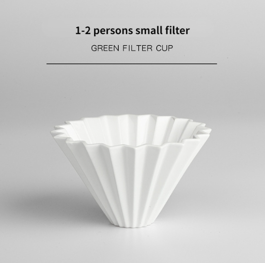 VXESOM Ceramic Coffee Filter Reusable Filters Coffee Maker with Wood Stand V60 Funnel Dripper Cake Filter Cup Coffee Accessories