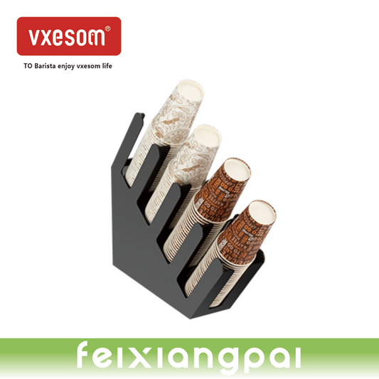 VXESOM Coffee tea shop receptionRefined stainless steel sub-cup paper cup holder hand-made coffee cup dispenser