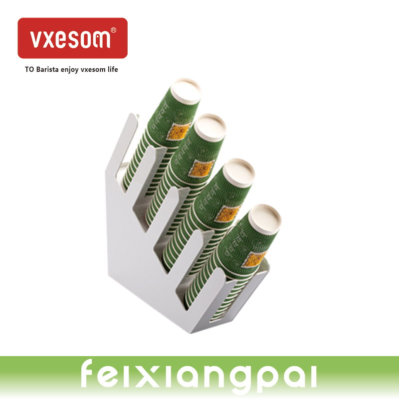 VXESOM Coffee tea shop receptionRefined stainless steel sub-cup paper cup holder hand-made coffee cup dispenser