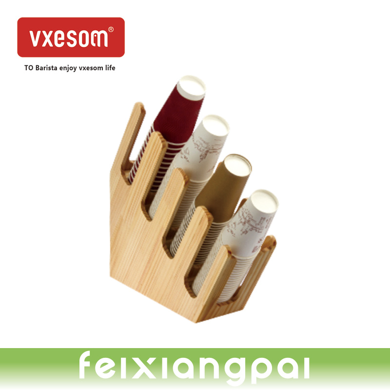 VXESOM Coffee tea shop receptionRefined stainless steel sub-cup paper cup holder hand-made coffee cup dispenser