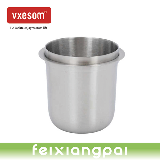 VXESOM Stainless Steel Crema Dosing Cup 150ml 58mm Hands Free Universal Inverted Coffee Powder Cup for Coffee Machine Accessoties