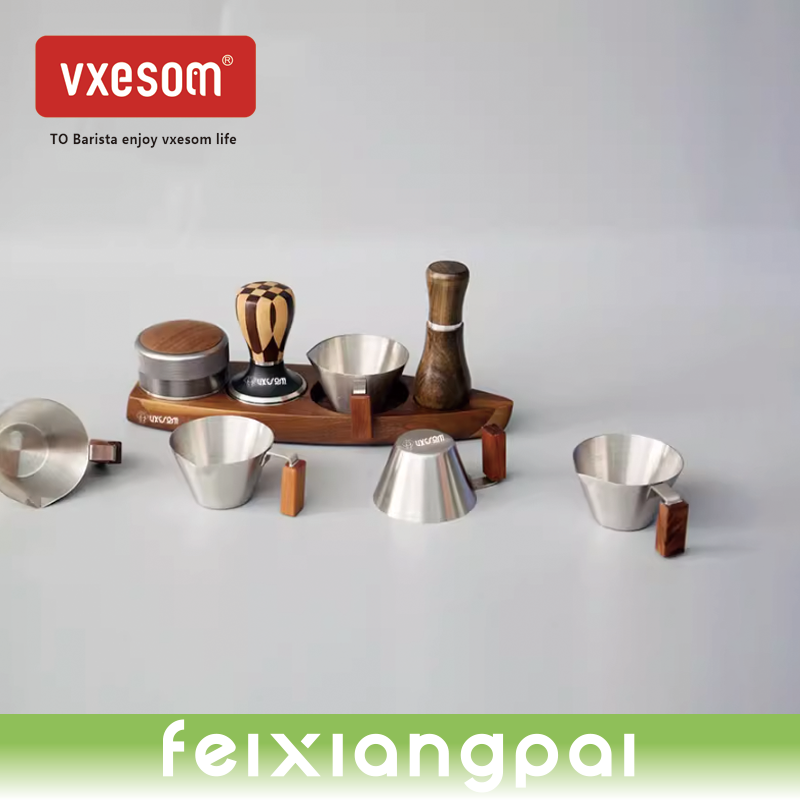 VXESOM Stainless Steel  Espresso Ounce Cups with Handle Silver Espresso Measuring Cup Measuring Cup for Liquid Pouring Cup