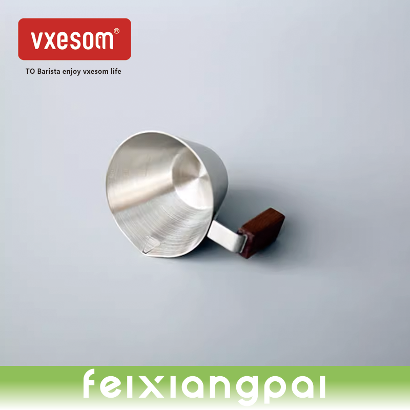 VXESOM Stainless Steel  Espresso Ounce Cups with Handle Silver Espresso Measuring Cup Measuring Cup for Liquid Pouring Cup