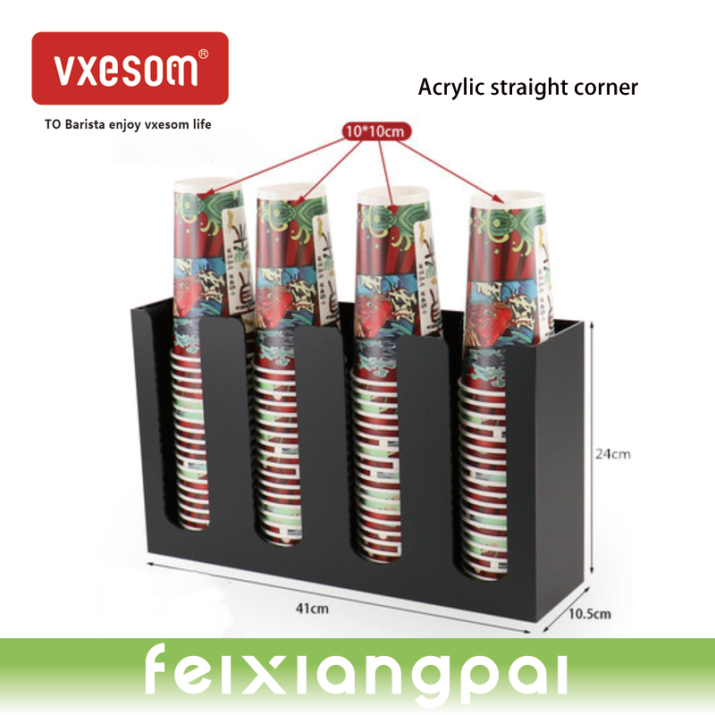 VXESOM log/Acrylic/stainless steel Storage Rack Coffee Tea Shop Cup Holder many grid Storage Appliances Cup Frame Cup Taker