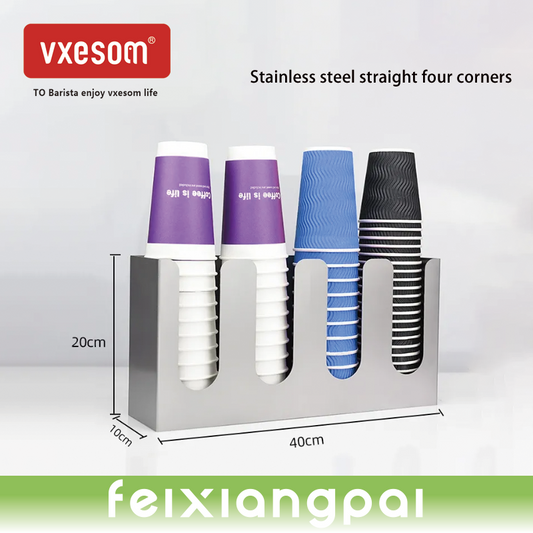 VXESOM log/Acrylic/stainless steel Storage Rack Coffee Tea Shop Cup Holder many grid Storage Appliances Cup Frame Cup Taker