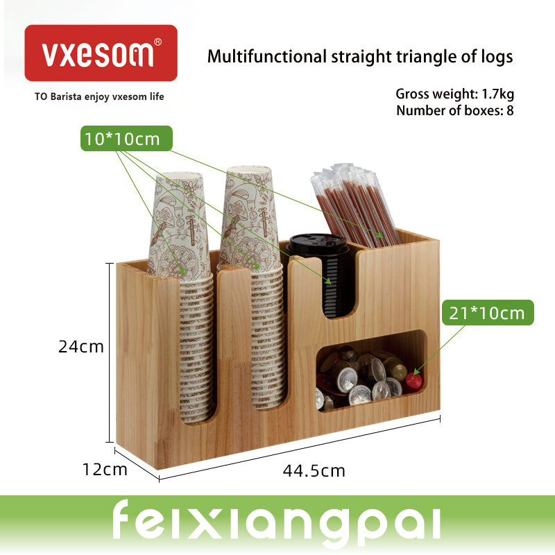 VXESOM log/Acrylic/stainless steel Storage Rack Coffee Tea Shop Cup Holder many grid Storage Appliances Cup Frame Cup Taker